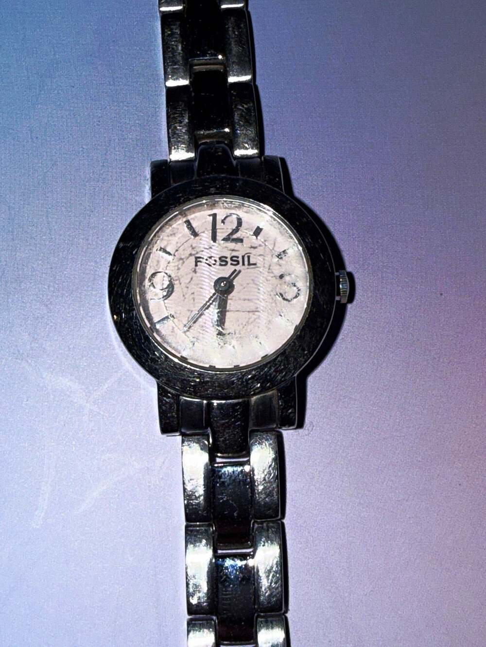 Fossil Women's Quartz Analog Watch Silver Stainless Bracelet White Dial 30m